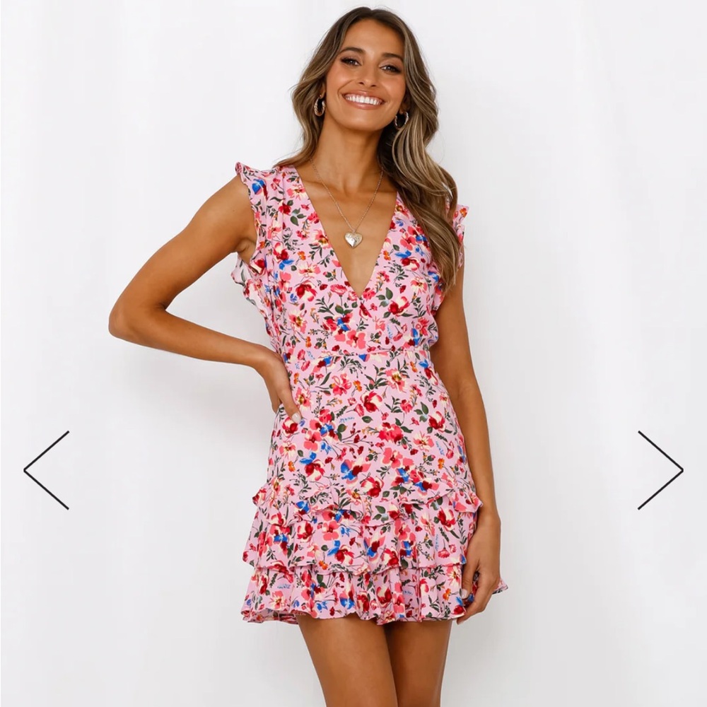 Hello Molly Pink Floral Mini Dress Size XS